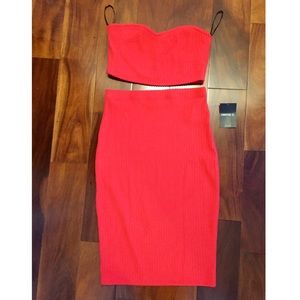 New, midi skirt and tube top set